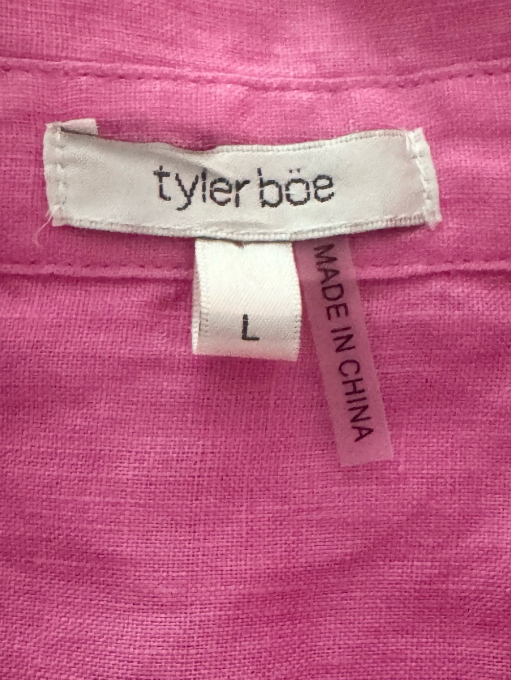 NWOT Tyler Boe Size Large Dora Linen Tunic in Cheeky Pink - Picture 7 of 11